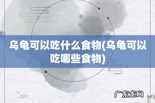 乌龟可以吃哪些食物 乌龟可以吃什么食物
