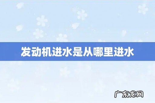 发动机进水是从哪里进水