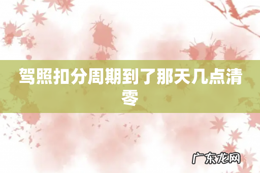 驾照扣分周期到了那天几点清零