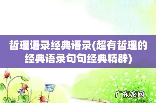 超有哲理的经典语录句句经典精辟 哲理语录经典语录