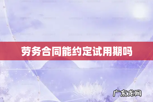 劳务合同能约定试用期吗