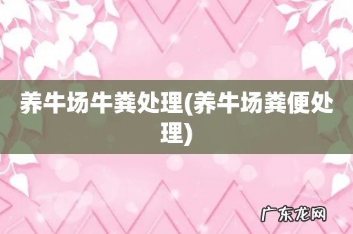 养牛场粪便处理 养牛场牛粪处理