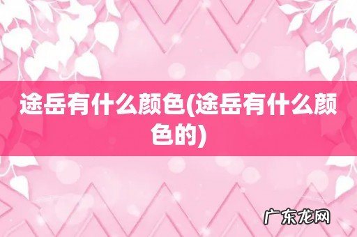 途岳有什么颜色的 途岳有什么颜色