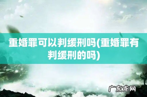 重婚罪有判缓刑的吗 重婚罪可以判缓刑吗