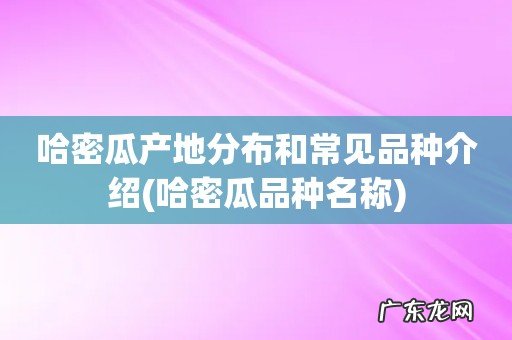 哈密瓜品种名称 哈密瓜产地分布和常见品种介绍