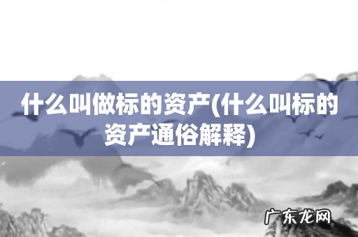 什么叫标的资产通俗解释 什么叫做标的资产