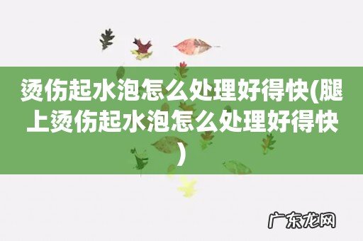 腿上烫伤起水泡怎么处理好得快 烫伤起水泡怎么处理好得快