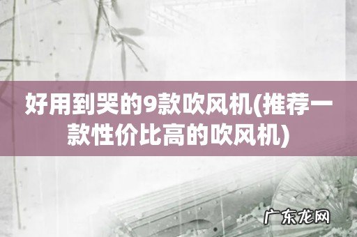 推荐一款性价比高的吹风机 好用到哭的9款吹风机