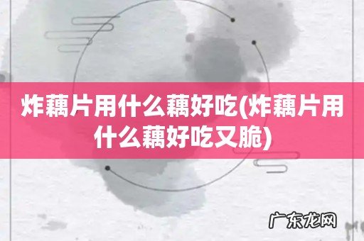 炸藕片用什么藕好吃又脆 炸藕片用什么藕好吃