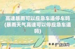 暴雨天气高速可以停应急车道吗 高速暴雨可以应急车道停车吗