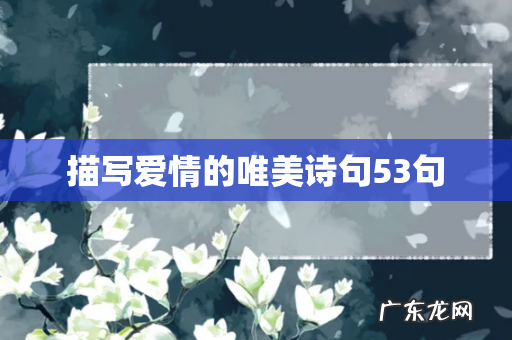 描写爱情的唯美诗句53句