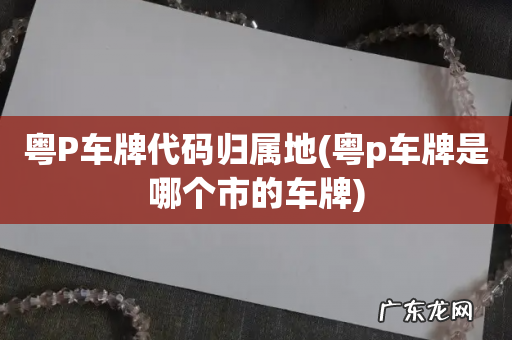 粤p车牌是哪个市的车牌 粤P车牌代码归属地