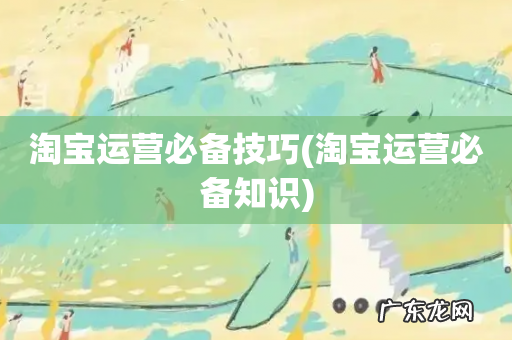 淘宝运营必备知识 淘宝运营必备技巧