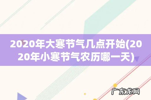 2020年小寒节气农历哪一天 2020年大寒节气几点开始