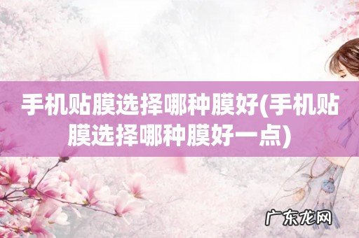 手机贴膜选择哪种膜好一点 手机贴膜选择哪种膜好