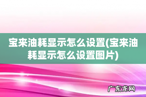 宝来油耗显示怎么设置图片 宝来油耗显示怎么设置