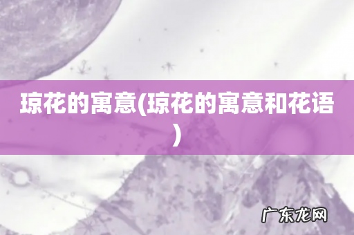 琼花的寓意和花语 琼花的寓意