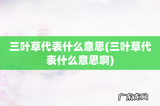 三叶草代表什么意思啊 三叶草代表什么意思