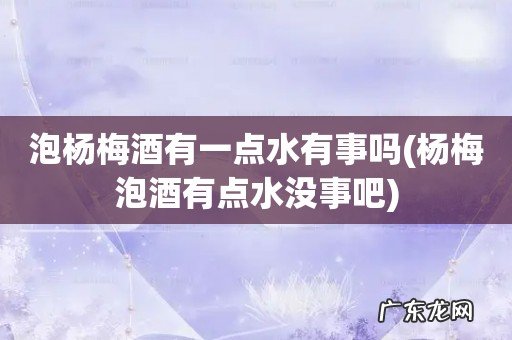 杨梅泡酒有点水没事吧 泡杨梅酒有一点水有事吗