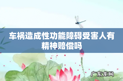 车祸造成性功能障碍受害人有精神赔偿吗