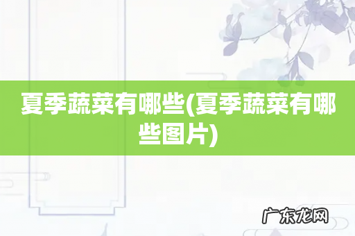 夏季蔬菜有哪些图片 夏季蔬菜有哪些