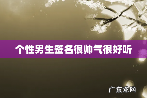 个性男生签名很帅气很好听