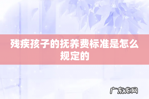 残疾孩子的抚养费标准是怎么规定的