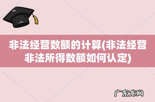 非法经营非法所得数额如何认定 非法经营数额的计算