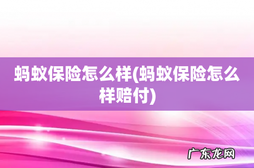 蚂蚁保险怎么样赔付 蚂蚁保险怎么样