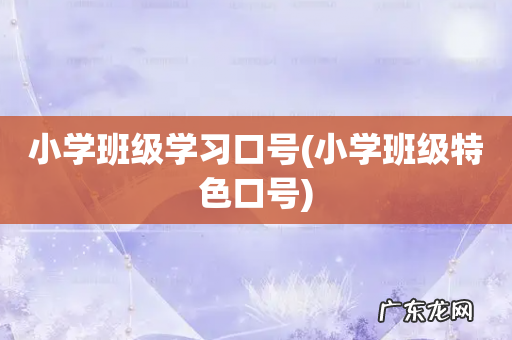 小学班级特色口号 小学班级学习口号