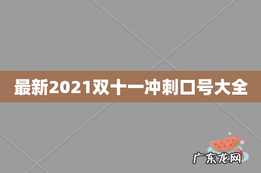 最新2021双十一冲刺口号大全