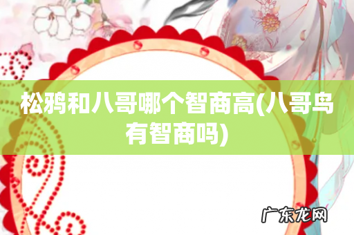 八哥鸟有智商吗 松鸦和八哥哪个智商高