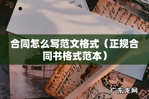 正规合同书格式范本 合同怎么写范文格式