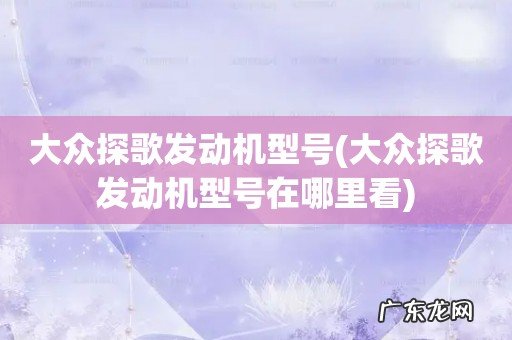 大众探歌发动机型号在哪里看 大众探歌发动机型号