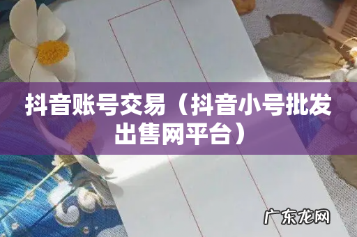 抖音小号批发出售网平台 抖音账号交易
