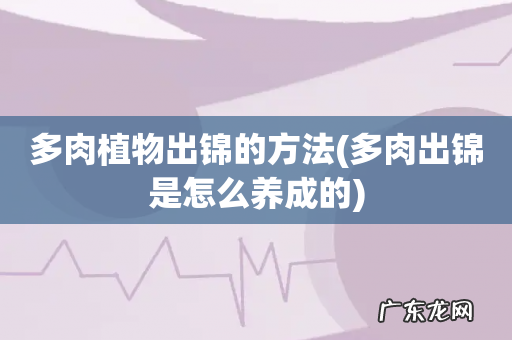 多肉出锦是怎么养成的 多肉植物出锦的方法
