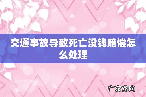 交通事故导致死亡没钱赔偿怎么处理