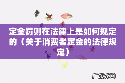 关于消费者定金的法律规定 定金罚则在法律上是如何规定的