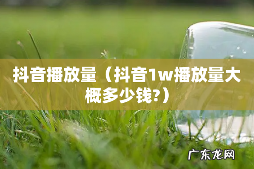 抖音1w播放量大概多少钱? 抖音播放量