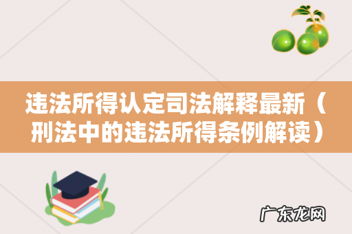 刑法中的违法所得条例解读 违法所得认定司法解释最新