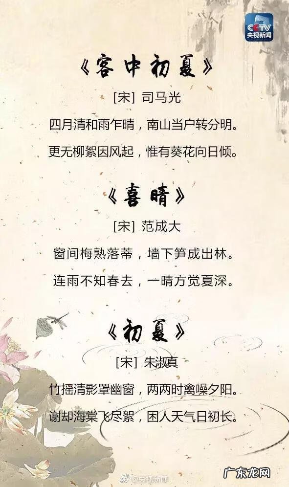 描写夏天的古诗句子 关于夏天的诗句古诗