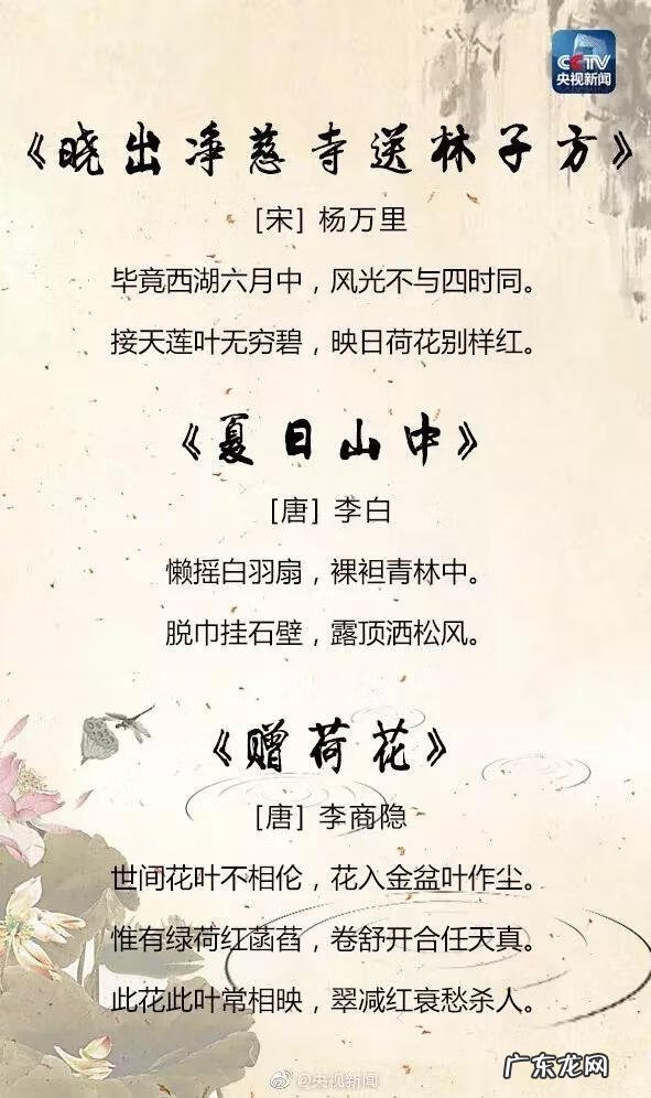 描写夏天的古诗句子 关于夏天的诗句古诗