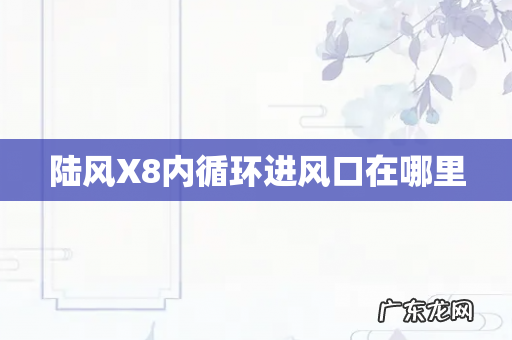 陆风X8内循环进风口在哪里