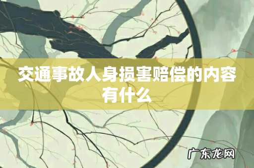 交通事故人身损害赔偿的内容有什么