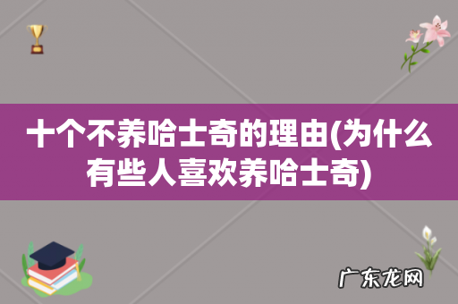 为什么有些人喜欢养哈士奇 十个不养哈士奇的理由