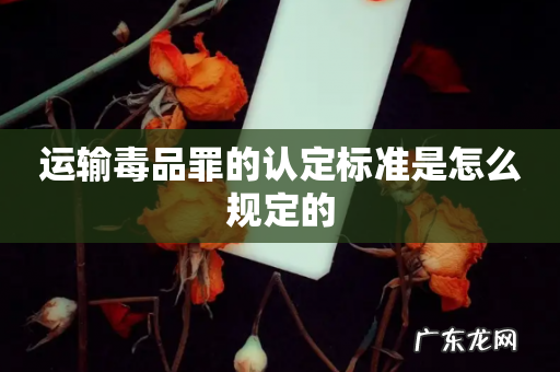 运输毒品罪的认定标准是怎么规定的