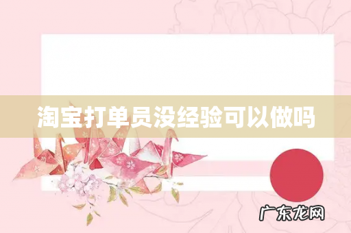 淘宝打单员没经验可以做吗