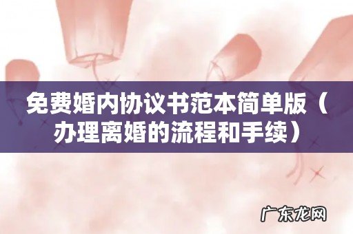 办理离婚的流程和手续 免费婚内协议书范本简单版