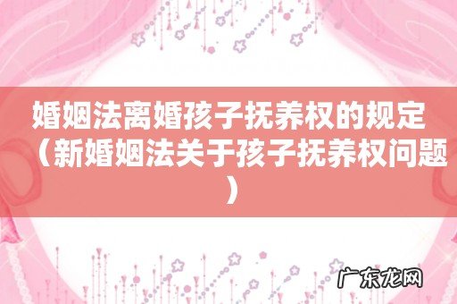 新婚姻法关于孩子抚养权问题 婚姻法离婚孩子抚养权的规定