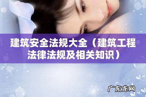 建筑工程法律法规及相关知识 建筑安全法规大全